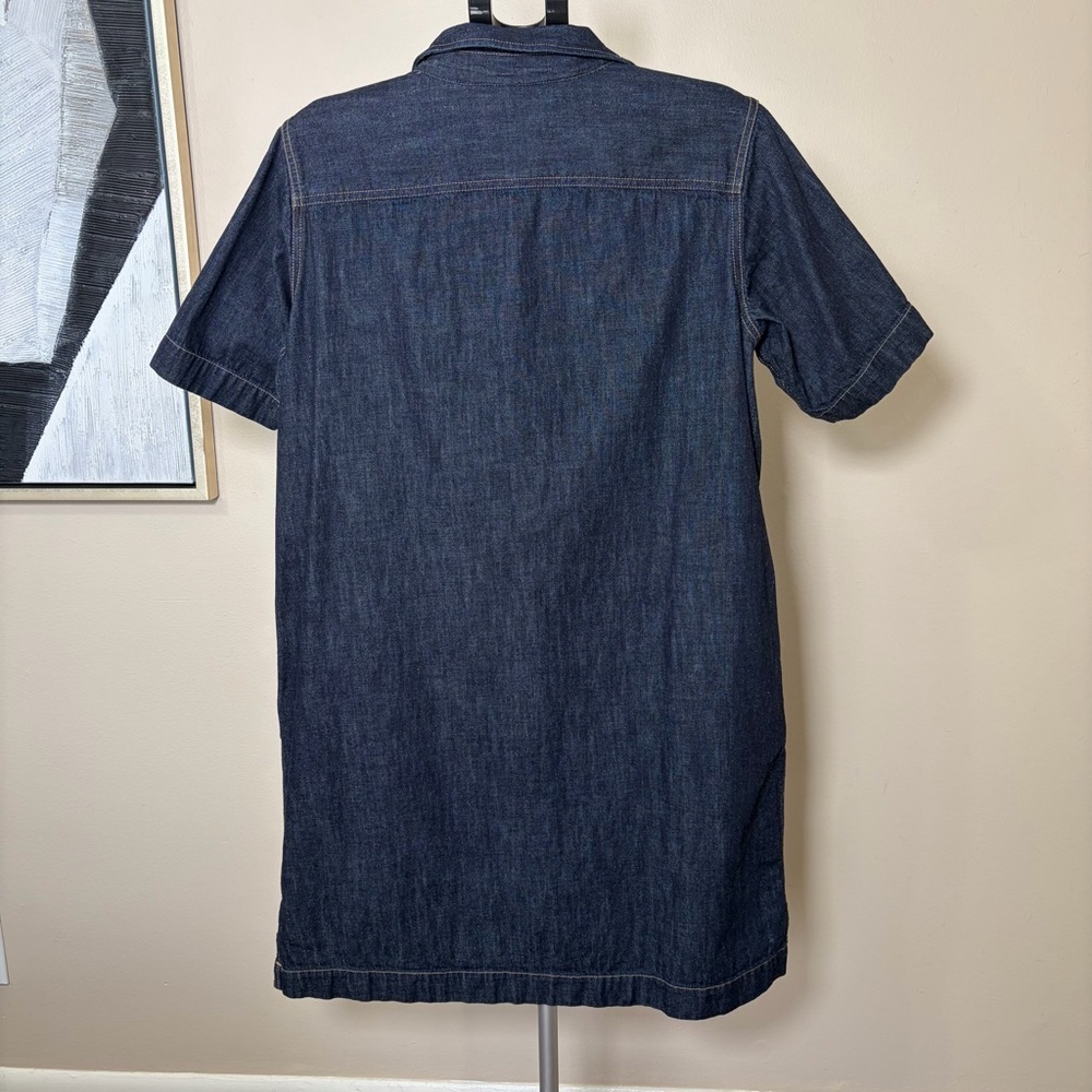 Lauren Ralph Lauren Denim Shift Dress With Point Collar Dark Wash Size 1X - Picture 4 of 10